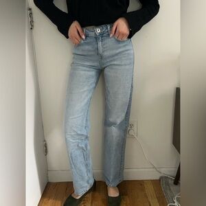 Abercrombie Kids Light Wash High Rise Wide Leg Jeans